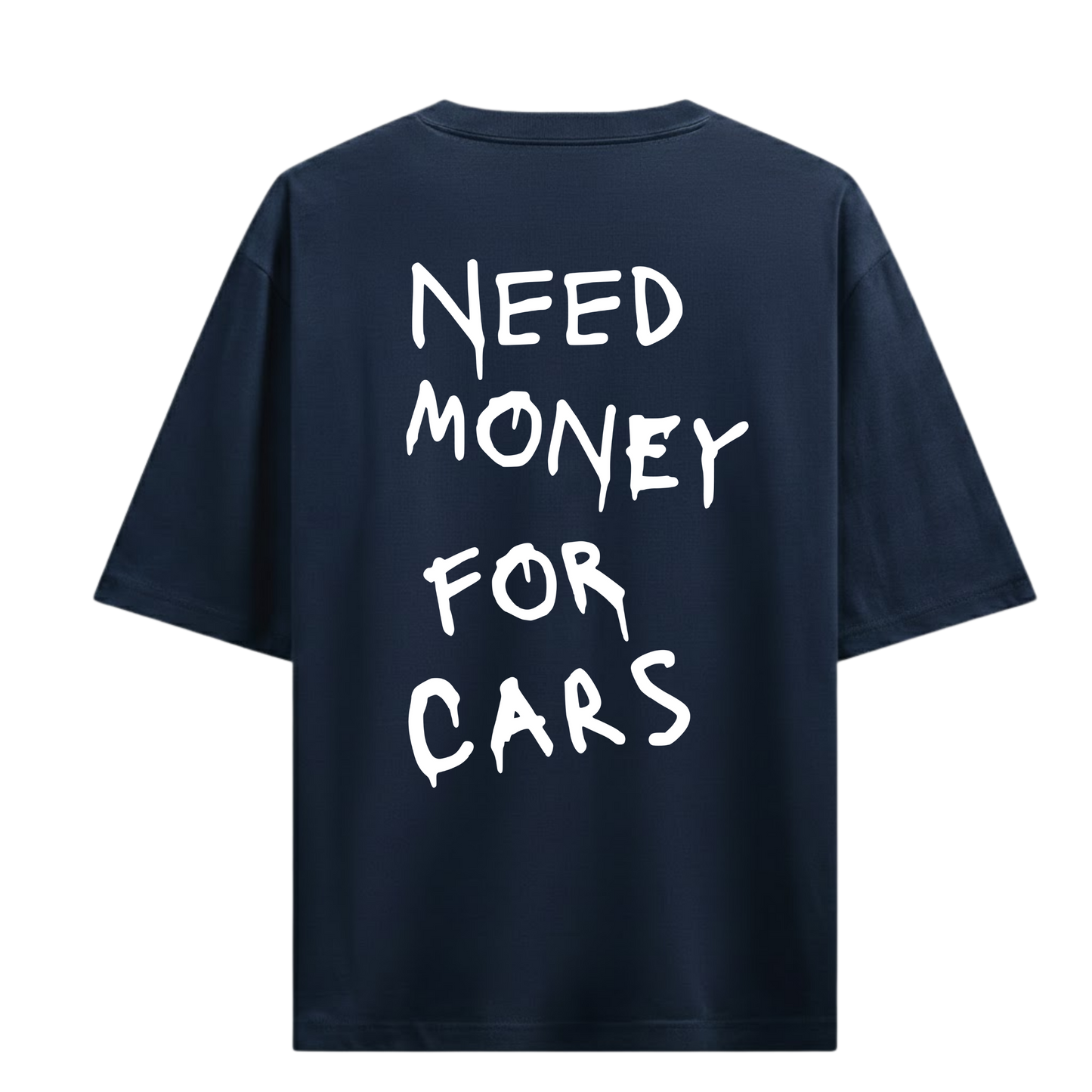 NEED MONEY FOR CARS NAVY OVERSIZED T-SHIRT