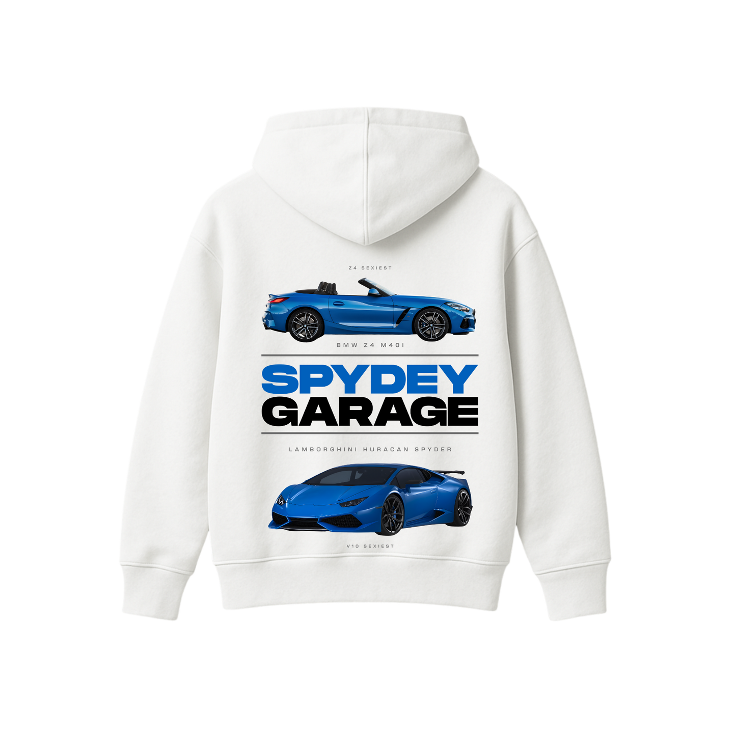 SPYDEY GARAGE WHITE OVERSIZED HOODIE