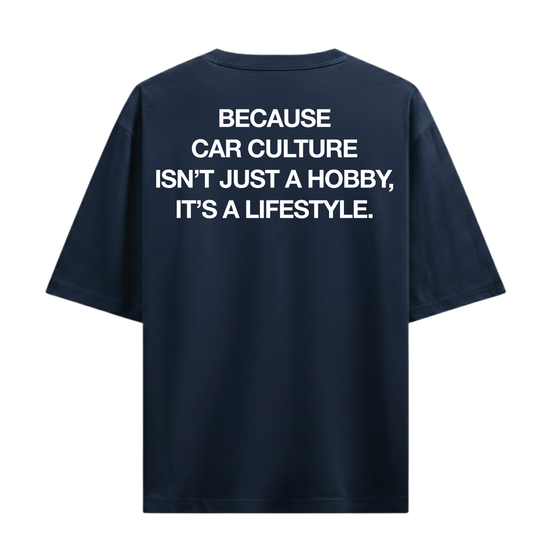 CAR CULTURE LIFESTYLE BLUE OVERSIZED T-SHIRT