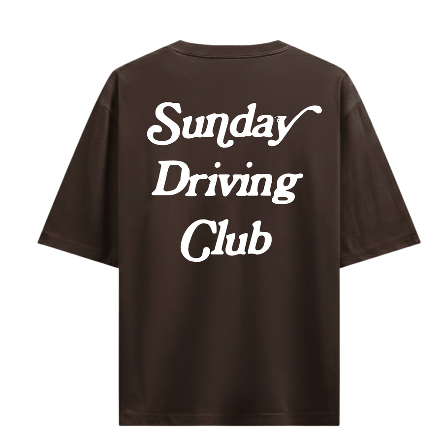 SUNDAY DRIVING CLUB BROWN OVERSIZED T-SHIRT