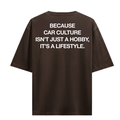 CAR CULTURE LIFESTYLE BROWN OVERSIZED T-SHIRT