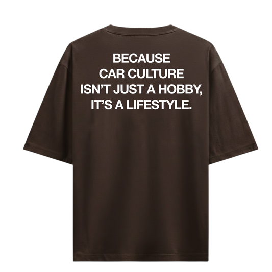 CAR CULTURE LIFESTYLE BROWN OVERSIZED T-SHIRT