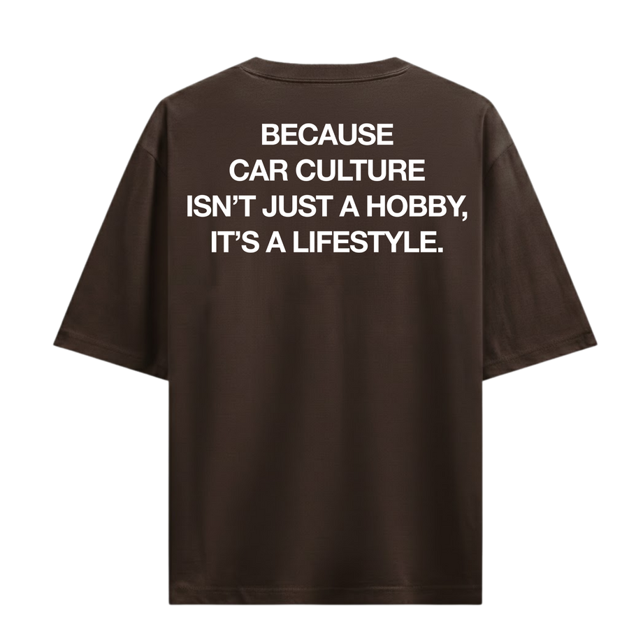 CAR CULTURE LIFESTYLE BROWN OVERSIZED T-SHIRT