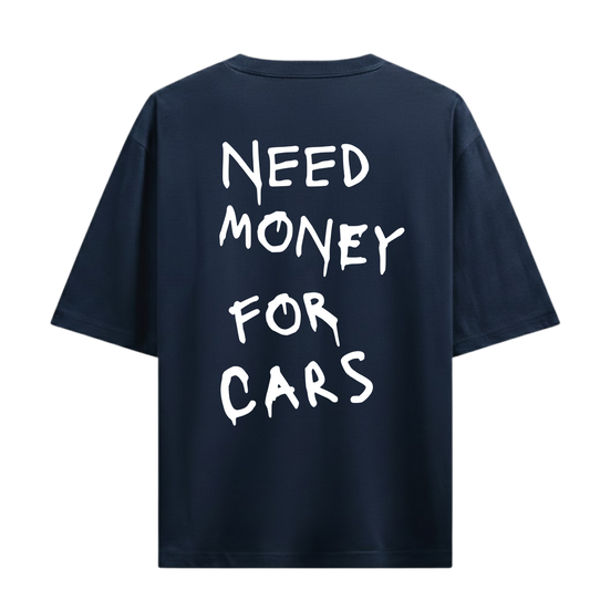 NEED MONEY FOR CARS NAVY OVERSIZED T-SHIRT
