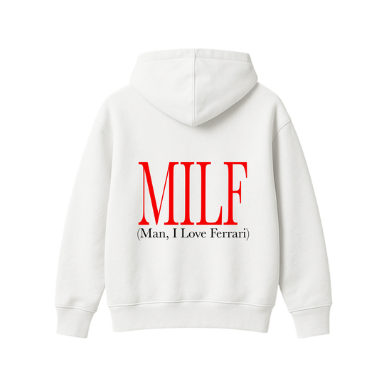 MILF WHITE OVERSIZED HOODIE