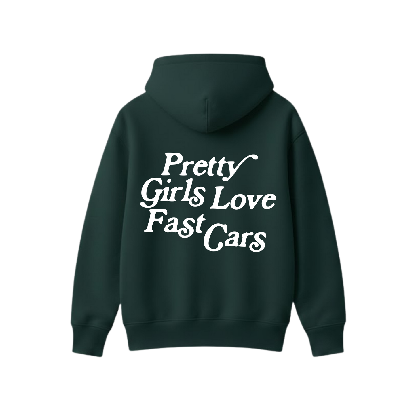 PRETTY GIRLS LOVE FAST CARS GREEN OVERSIZED HOODIE