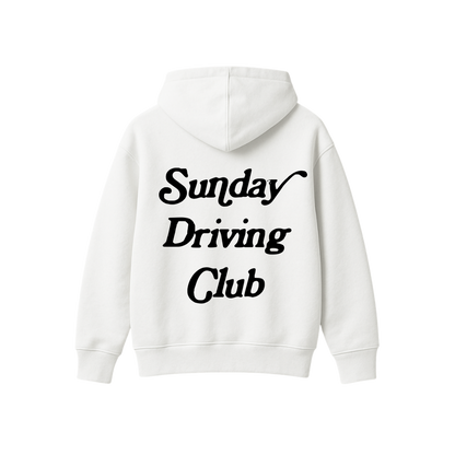SUNDAY DRIVING CLUB WHITE OVERSIZED HOODIE