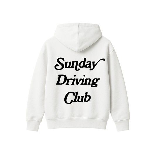 SUNDAY DRIVING CLUB WHITE OVERSIZED HOODIE