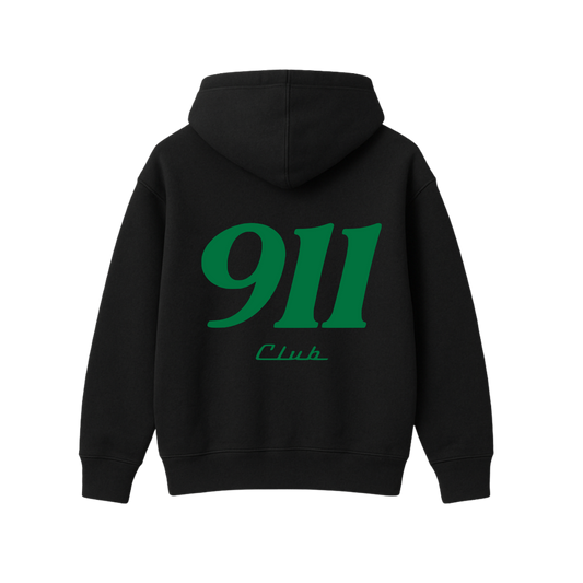 911 CLUB BLACK OVERSIZED HOODIE