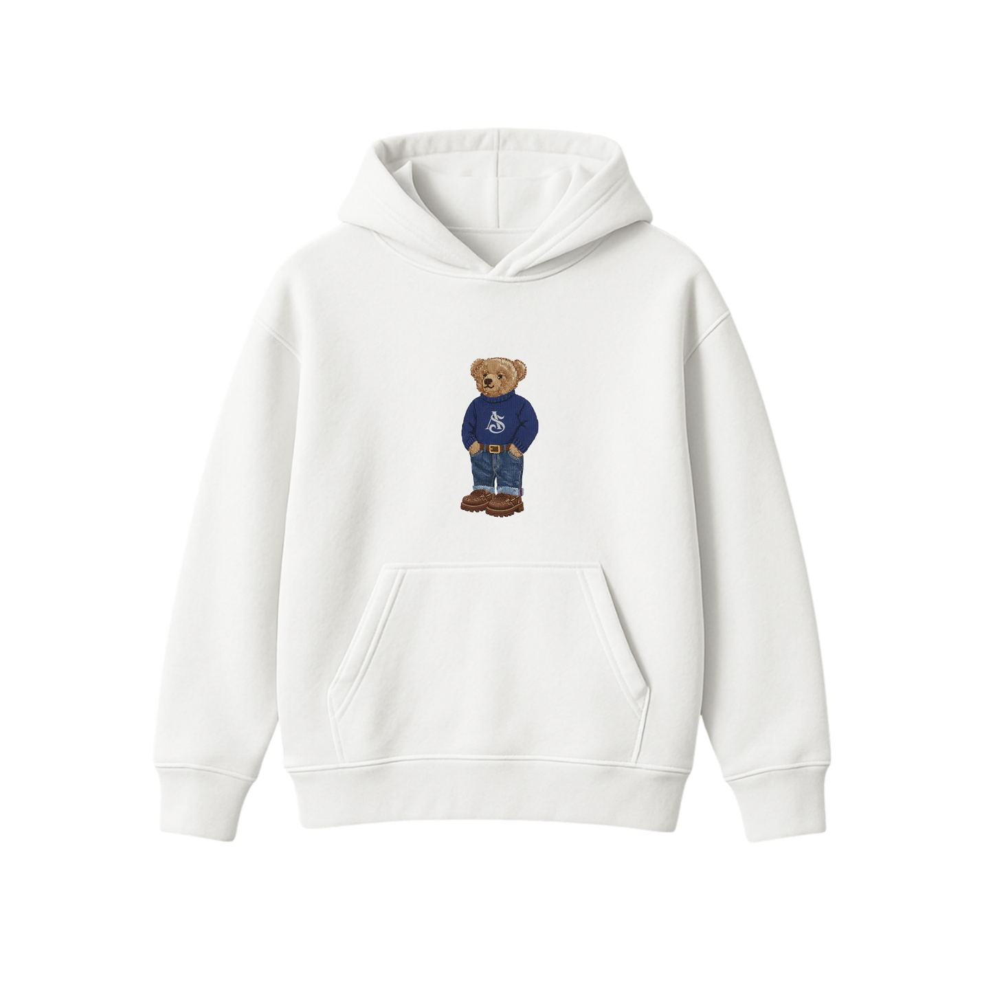 BEAR BASICS 2.0 WHITE OVERSIZED HOODIE