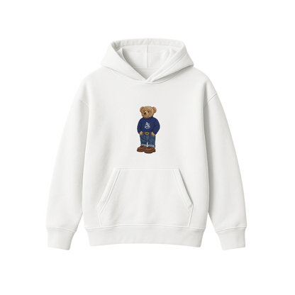 BEAR BASICS 2.0 WHITE OVERSIZED HOODIE