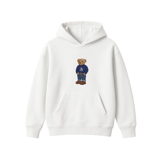 BEAR BASICS 2.0 WHITE OVERSIZED HOODIE