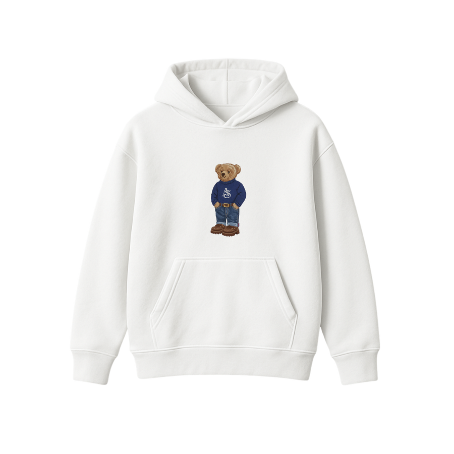 BEAR BASICS 2.0 WHITE OVERSIZED HOODIE