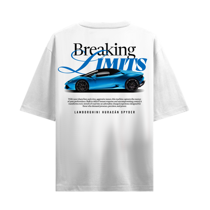 BREAKING LIMITS LAMBORGHINI HURACAN SPYDER WHITE OVERSIZED T-SHIRT